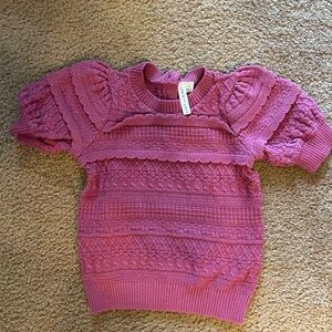 Janie and Jack Size 4T Toddler Girls Sweater worn only once.  Magenta color.